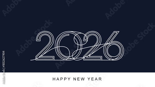 Happy New Year 2026 Minimalist design celebrating the upcoming year with elegant style