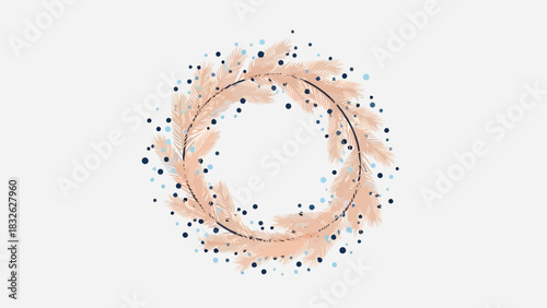 Elegant Wreath Design with Delicate Blue and Brown Accents for Decorative Purposes