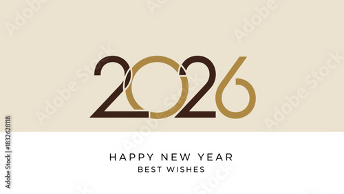 Elegant 2026 New Year Greeting Modern Design for Happy Celebrations and Best Wishes