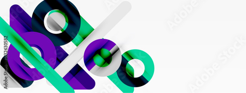 Abstract geometric shapes, vibrant colors, dynamic composition. Modern design elements create visual interest, sleek presentation.