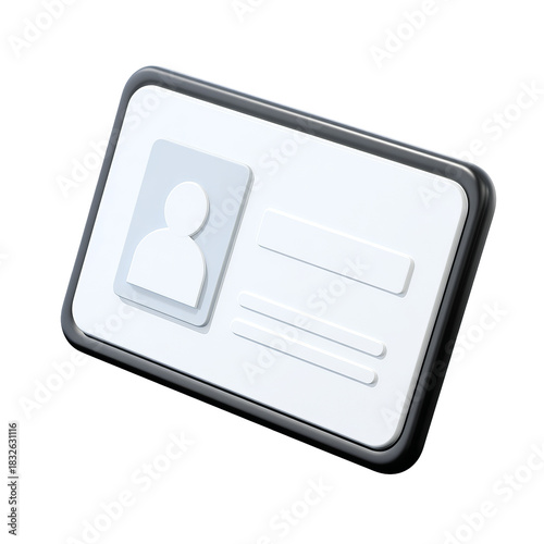 White ID card, 3D model