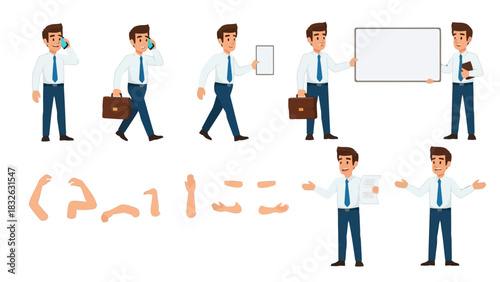 Collection of Business Professionals in Various Poses for Commercial and Business Use