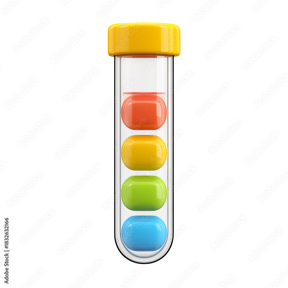 Fototapeta premium Colorful pills in a clear test tube