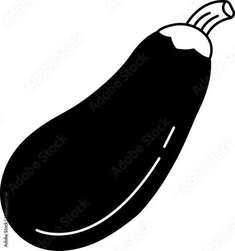 black and white illustration of an eggplant