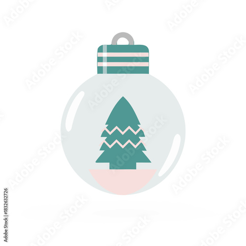 minimal Christmas string light bulb single piece, simple rounded glass shape, small cap, pastel color fill, modern scandi flat design, isolated on pure white background, vector icon
