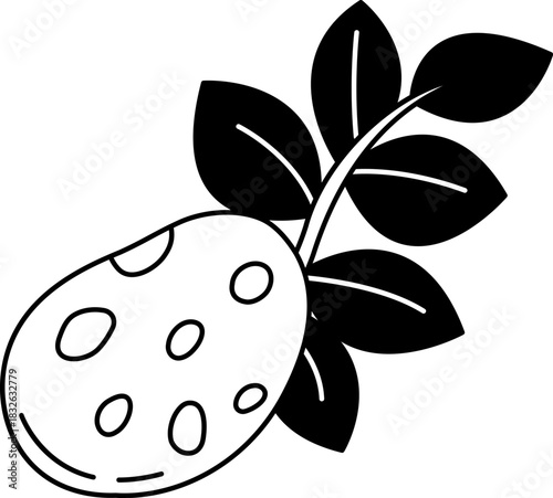 black and white illustration of A potato
