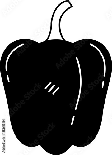 black and white illustration of A pepper