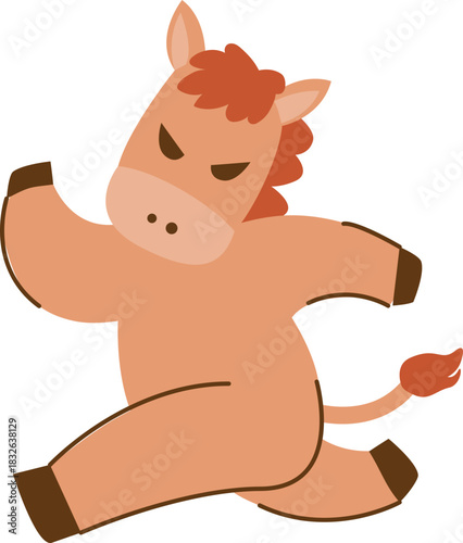 ute Horse Character Illustration for 2026 Year of the Horse, Lunar New Year Zodiac Animal, Chinese Zodiac Cartoon Mascot, Kawaii Horse Clipart, New Year Symbol and Fortune Design