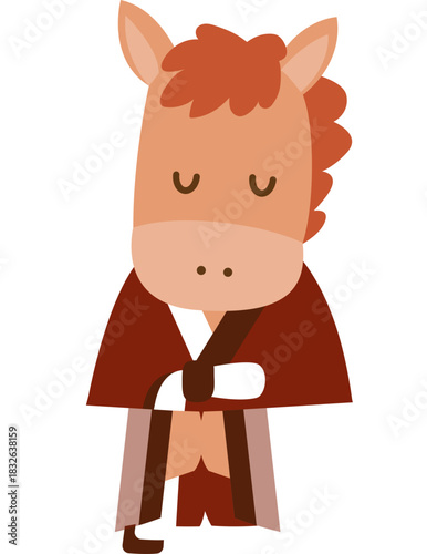 ute Horse Character Illustration for 2026 Year of the Horse, Lunar New Year Zodiac Animal, Chinese Zodiac Cartoon Mascot, Kawaii Horse Clipart, New Year Symbol and Fortune Design