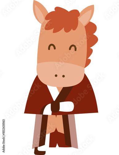 ute Horse Character Illustration for 2026 Year of the Horse, Lunar New Year Zodiac Animal, Chinese Zodiac Cartoon Mascot, Kawaii Horse Clipart, New Year Symbol and Fortune Design