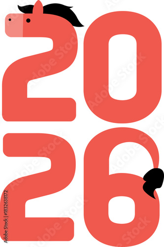 ute Horse Character Illustration for 2026 Year of the Horse, Lunar New Year Zodiac Animal, Chinese Zodiac Cartoon Mascot, Kawaii Horse Clipart, New Year Symbol and Fortune Design