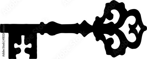 Old Fashioned Royal Key Design Element.
