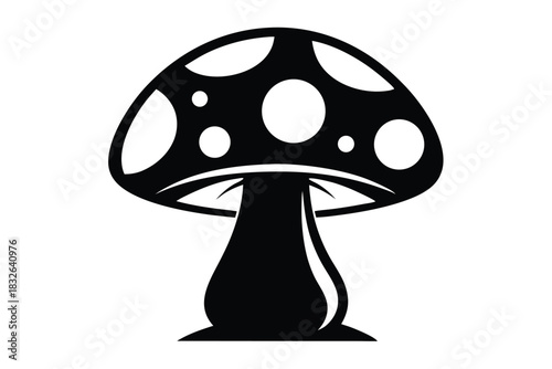 Black mushroom with white spots is displayed in a detailed image