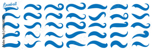 Swoosh and swash typography tails shape. Underline retro swoop wave line for athletic tshirt. Vector strockes set. Vector black sport tails. Swoosh silhouette elements for baseball, football or athlet