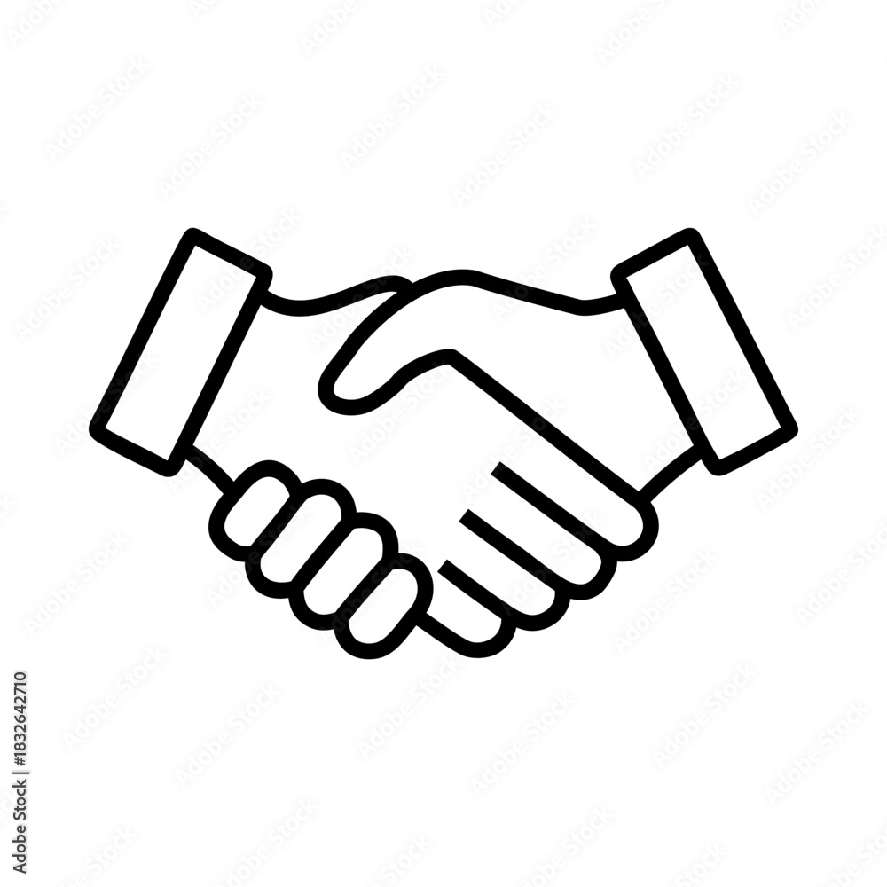 Naklejka premium handshake icon outline vector illustration