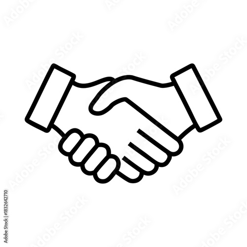 handshake icon outline vector illustration