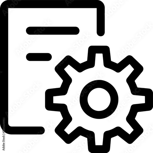 Document with gear icon representing settings and configuration