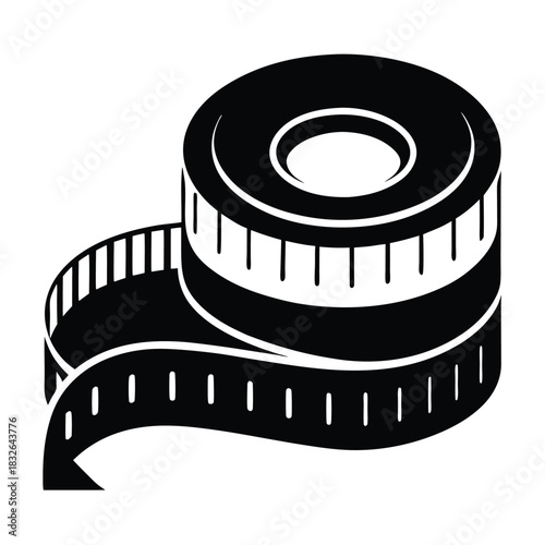 Black tape measure coil displays precise scale increments, a vital tailoring tool