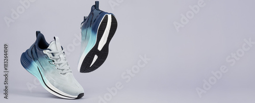 Cuadro en lienzo Floating Sneakers Sports Banner