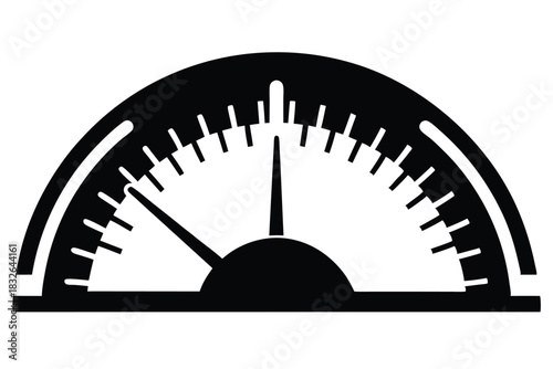 Black speedometer gauge shows the measurement with needle indicators on a white background
