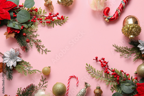 Frame made of Christmas poi...