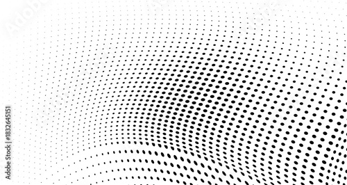 Wavy abstract halftone gradient dot texture illustration