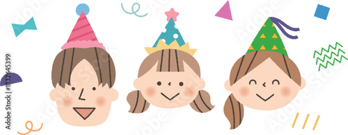 パーティーを楽しむ家族正面