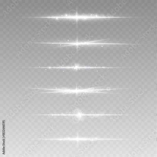 A soft white neon line stretches horizontally with gentle radiant clarity. Its clean glow adds a modern luminous accent. Ideal for futuristic interface effects. Vector