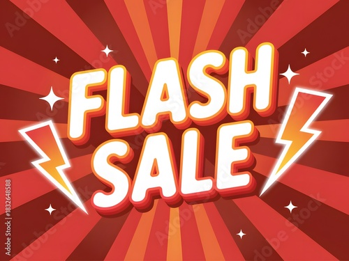 Wallpaper Mural Bright flash sale announcement with lightning bolts and starburst background Torontodigital.ca