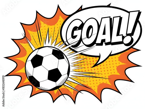 Wallpaper Mural Dynamic comic style soccer ball scoring a goal Torontodigital.ca