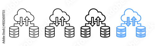 Cloud Storage Icon Different Style Outline Collection Set 