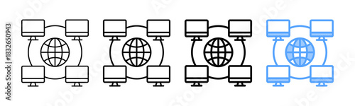 Web Connection Icon Different Style Outline Collection Set 