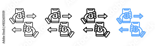 Online Transfer Icon Different Style Outline Collection Set 