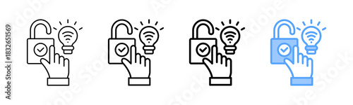 Smart Access Icon Different Style Outline Collection Set 