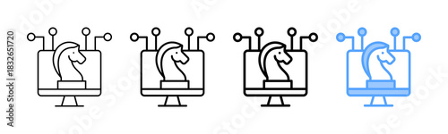 Digital Strategy Icon Different Style Outline Collection Set 