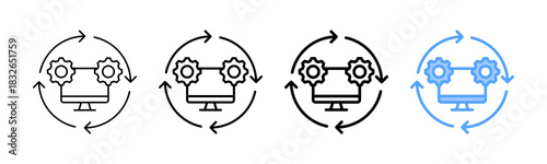 Operating System Icon Different Style Outline Collection Set 