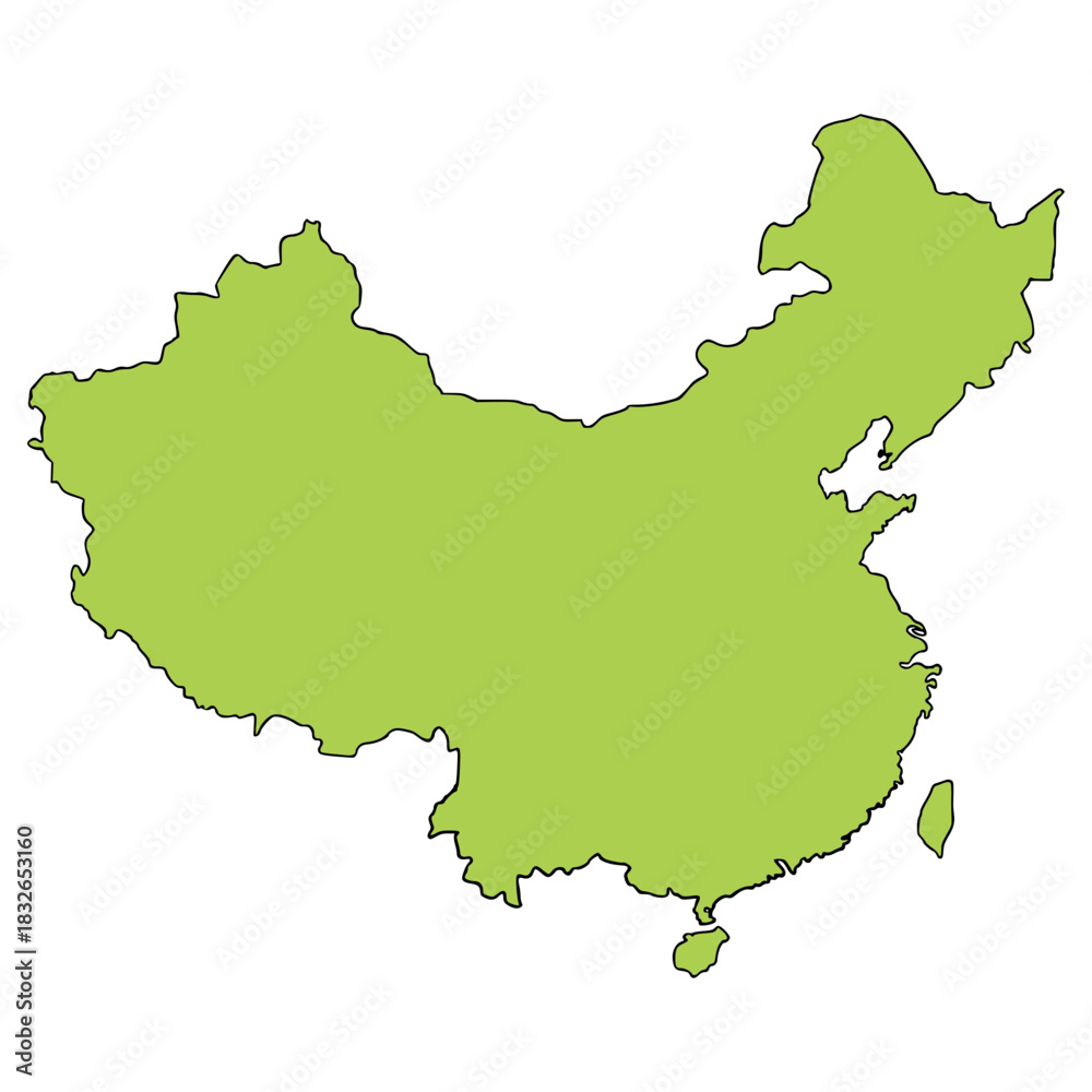 Obraz premium China map illustration hand drawn isolated vector