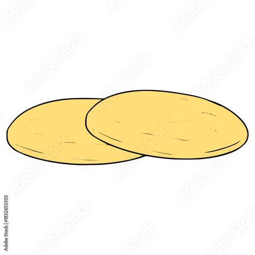 flat bread illustration hand drawn isolated vector