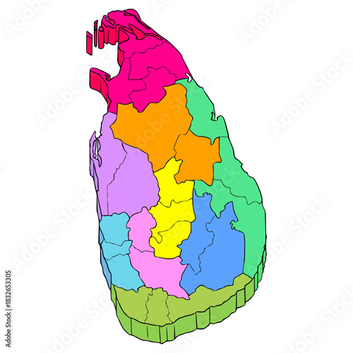 Sri Lanka map illustration hand drawn isolated vector