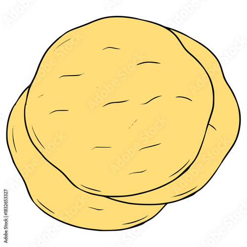 flat bread illustration hand drawn isolated vector
