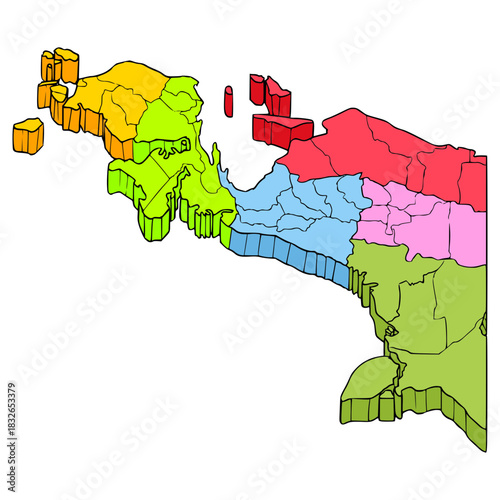 Papua map illustration hand drawn isolated vector