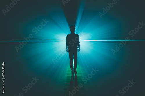 silhouette of a young man