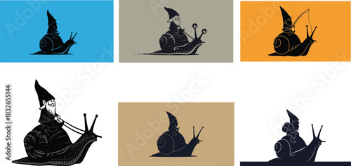 Gnome rides big snail.