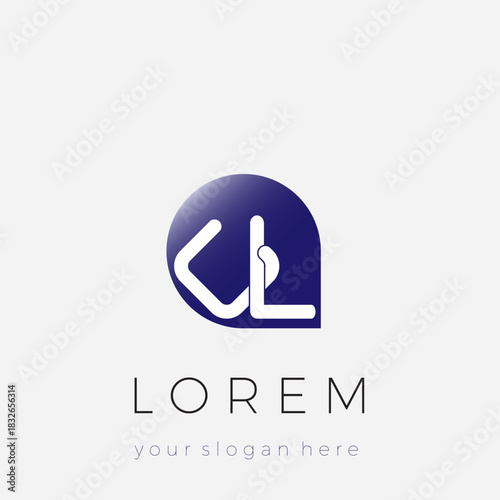 CL letter logo isolated or framed in water shape, simple and nice vector