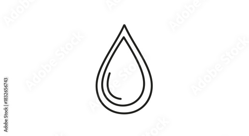 Minimalist Drop Icon with Elegant Line Art Design for Visual Simplicity