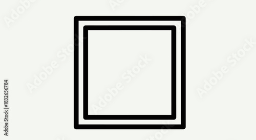 Minimalist black and white geometric frame consisting of nested squares perfect for modern design