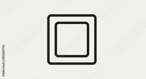 Minimalistic geometric icon representing nested square shapes in a clean design