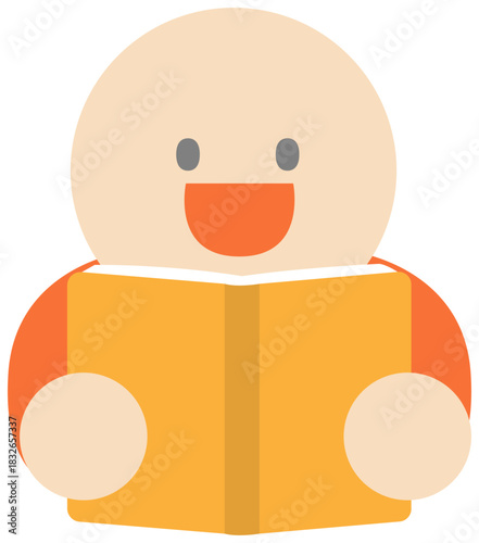 Person Reading a Book, Adult or Child Reading Illustration, Cozy Reading Scene, Study or Leisure Time, Reading Hobby Cartoon