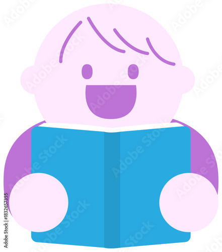 Person Reading a Book, Adult or Child Reading Illustration, Cozy Reading Scene, Study or Leisure Time, Reading Hobby Cartoon