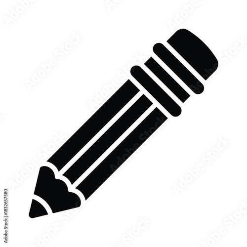 A bold pencil icon representing writing, drawing, and school essentials